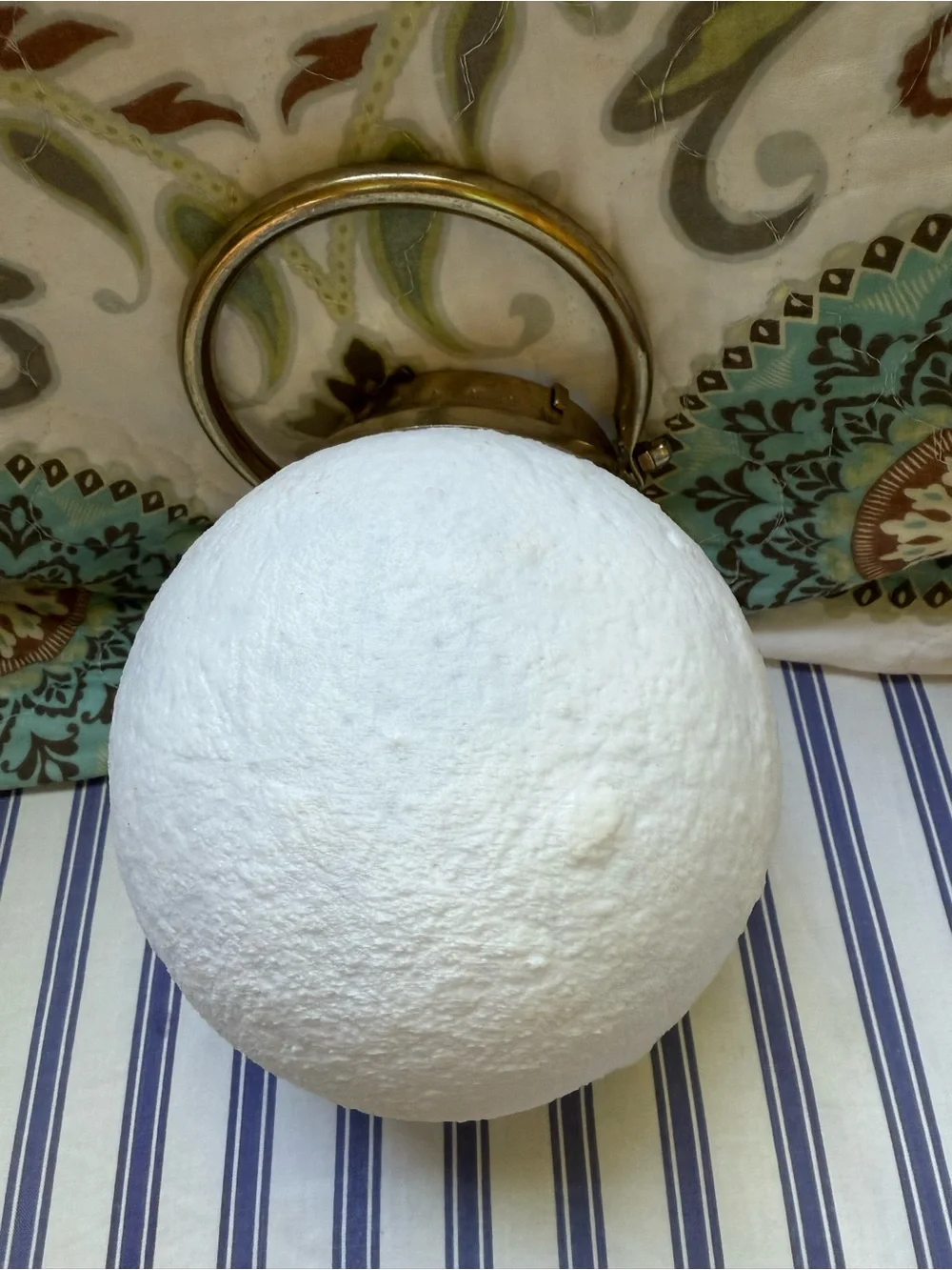 Brass-Accented White Globe Hanging Lantern